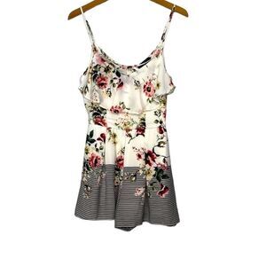 NWT Trixxi Floral and Striped Romper from Francesca’s Size Small